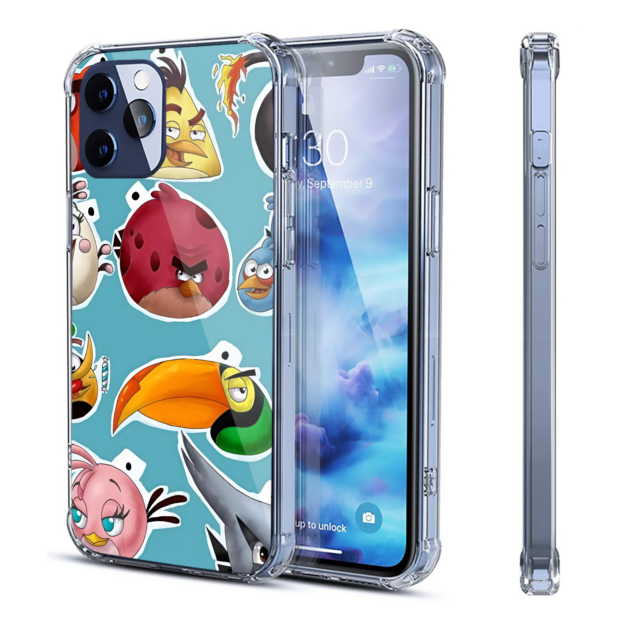 （画像用） Angry Birds アングリーバード 【iPhone 12シリーズ対応】透明スマホケース（クリアソフトケース）